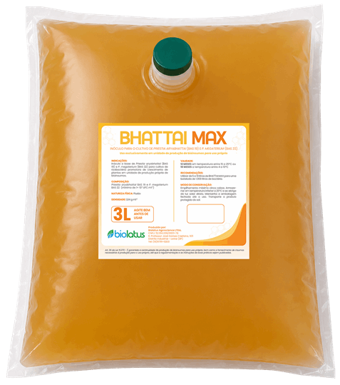 Inóculo microbiológico BHATTAI MAX Biolatus - Rizobactéria promotora de crescimento de plantas